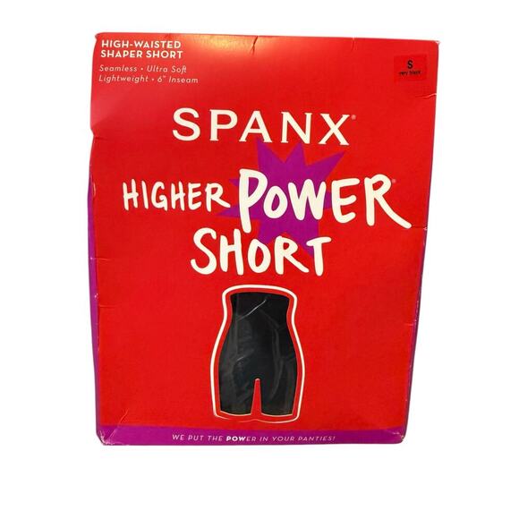NEW SPANX Women’s Small Very Black Seamless Higher Power‎ Short Core Control - Picture 1 of 3